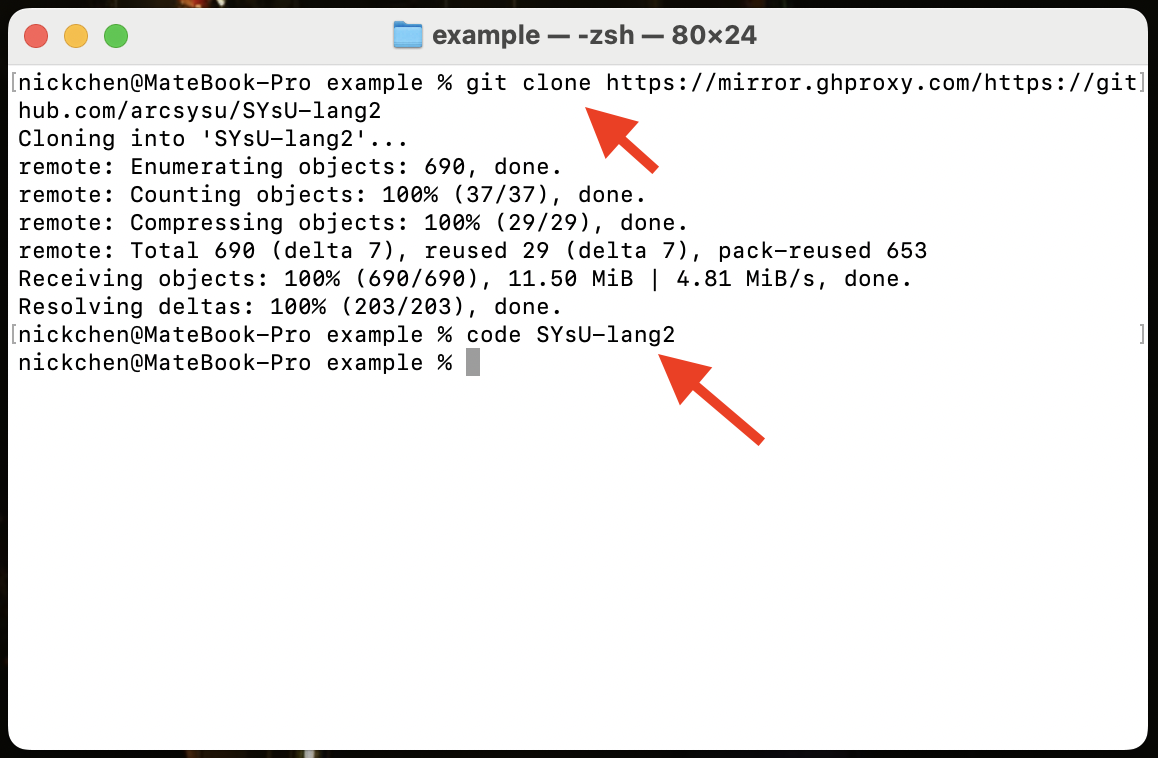 拉取仓库并打开vsc